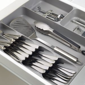 JOSEPH JOSEPH DRAWER STORE CUTLERY UTENSIL AND GADGET ORGANIZER EN COLOR GRIS